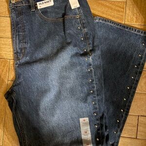 NWT Old Navy Women's Studded Blue Jeans sz 16